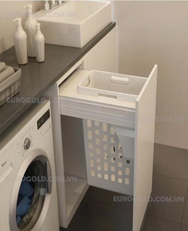 Giỏ đựng đồ giặt ray hộp giảm chấn cao cấp EUROGOLD EUA01400