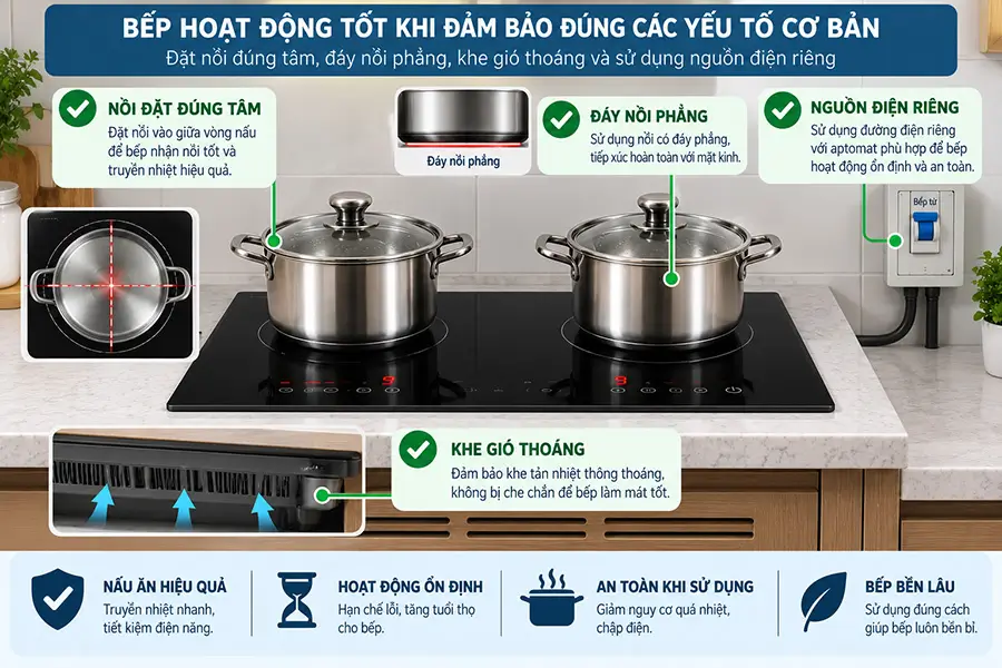 Cách hạn chế bếp từ báo lỗi không nhận nồi tái diễn
