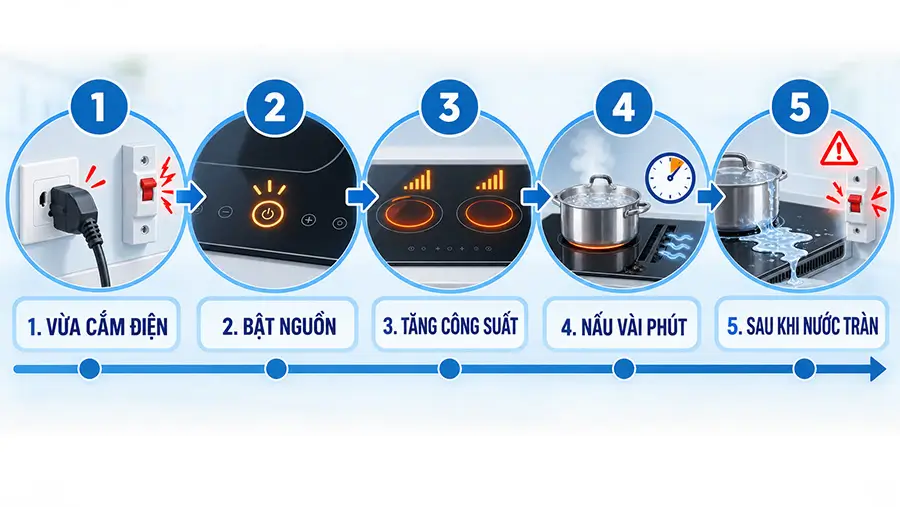 Thời điểm aptomat nhảy giúp khoanh vùng sự cố